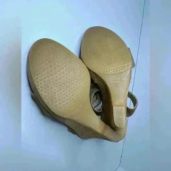 Stuart Weitzman Women’s Belfor Flower Wedges‎ Sandals Size 8.5 - Picture 10 of 11